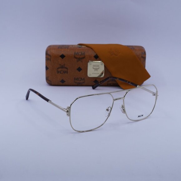 MCM MW5007 032 Aviator Eyeglasses - Gold/Havana 57mm - Picture 1 of 10